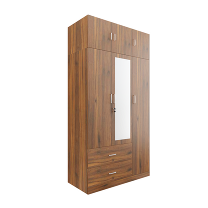 AVIRA |Wardrobe with Mirror, Hinged | 3 Door, 2 Drawer with loft Wardrobes VIKI FURNITURE   