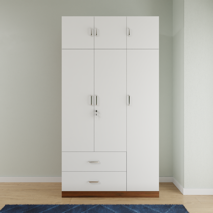 AVIRA |Wardrobe , Hinged | 3 Door, 2 Drawer with loft & Dual Color Wardrobes VIKI FURNITURE   