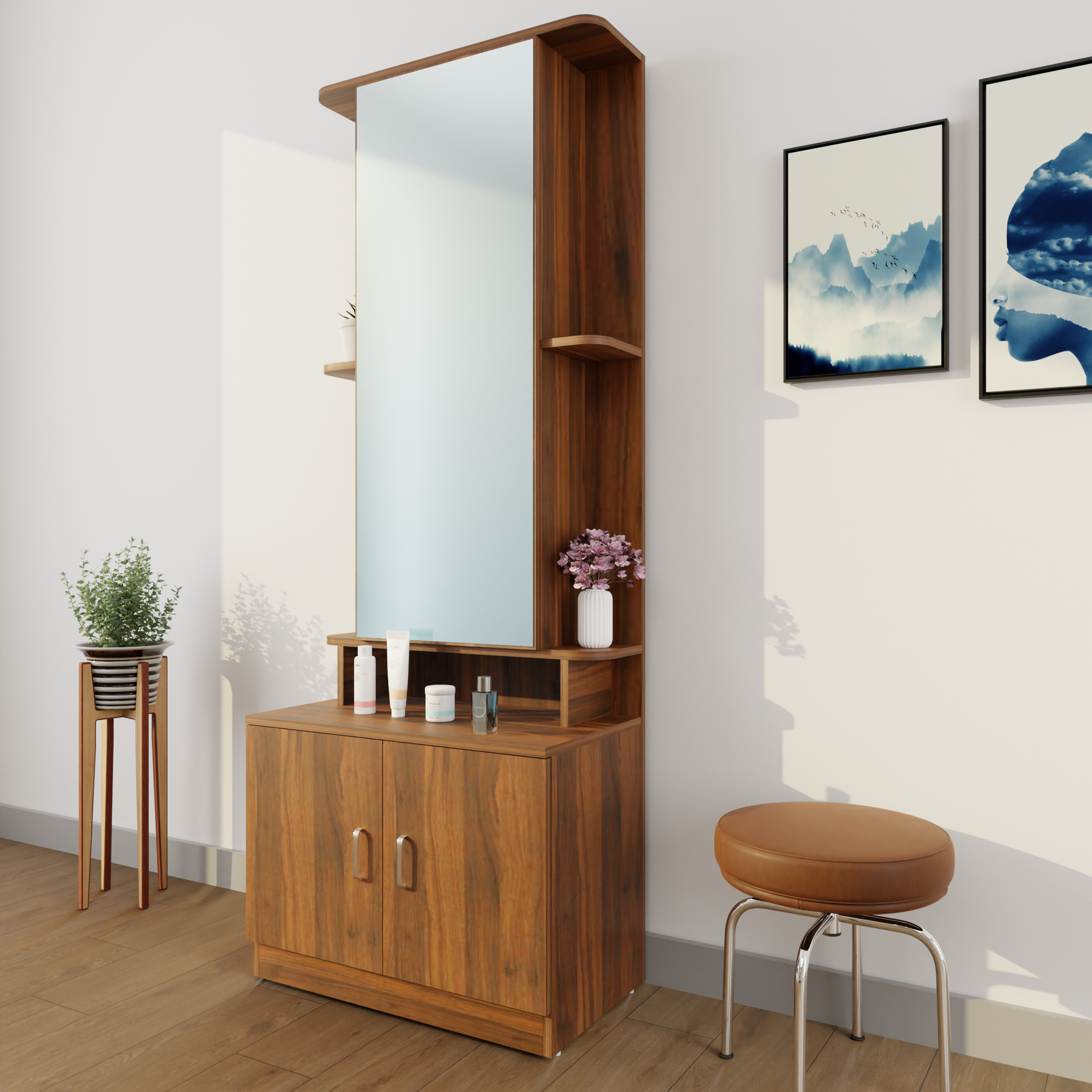 TV Unit | 1 Drawer, Shelf, Open Shelves & Extension | Dual Color TV & Entertainment Unit VIKI FURNITURE