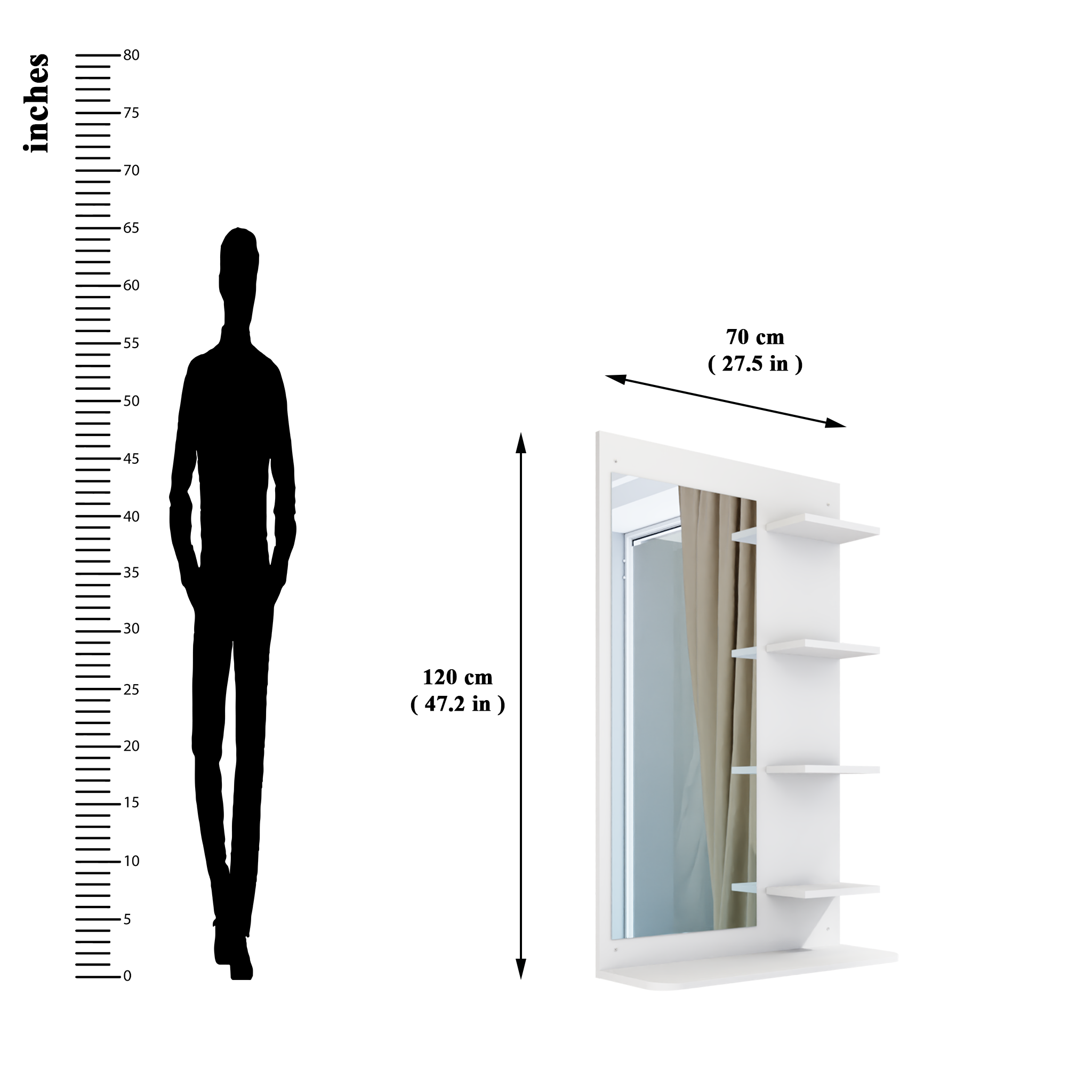 Dressing Table with Mirror | Open Shelves Dressing Table VIKI FURNITURE   
