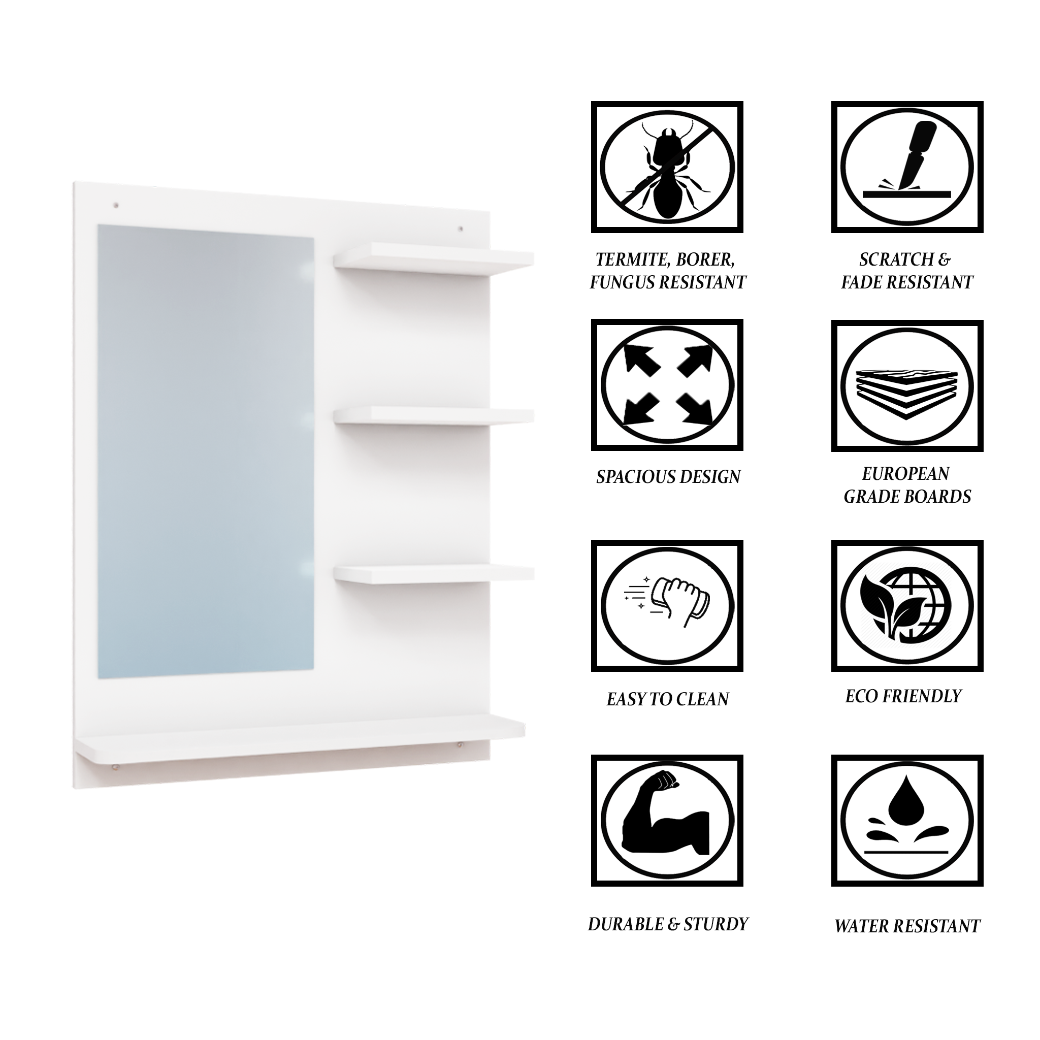 Dressing Table with Mirror | Open Shelves Dressing Table VIKI FURNITURE   