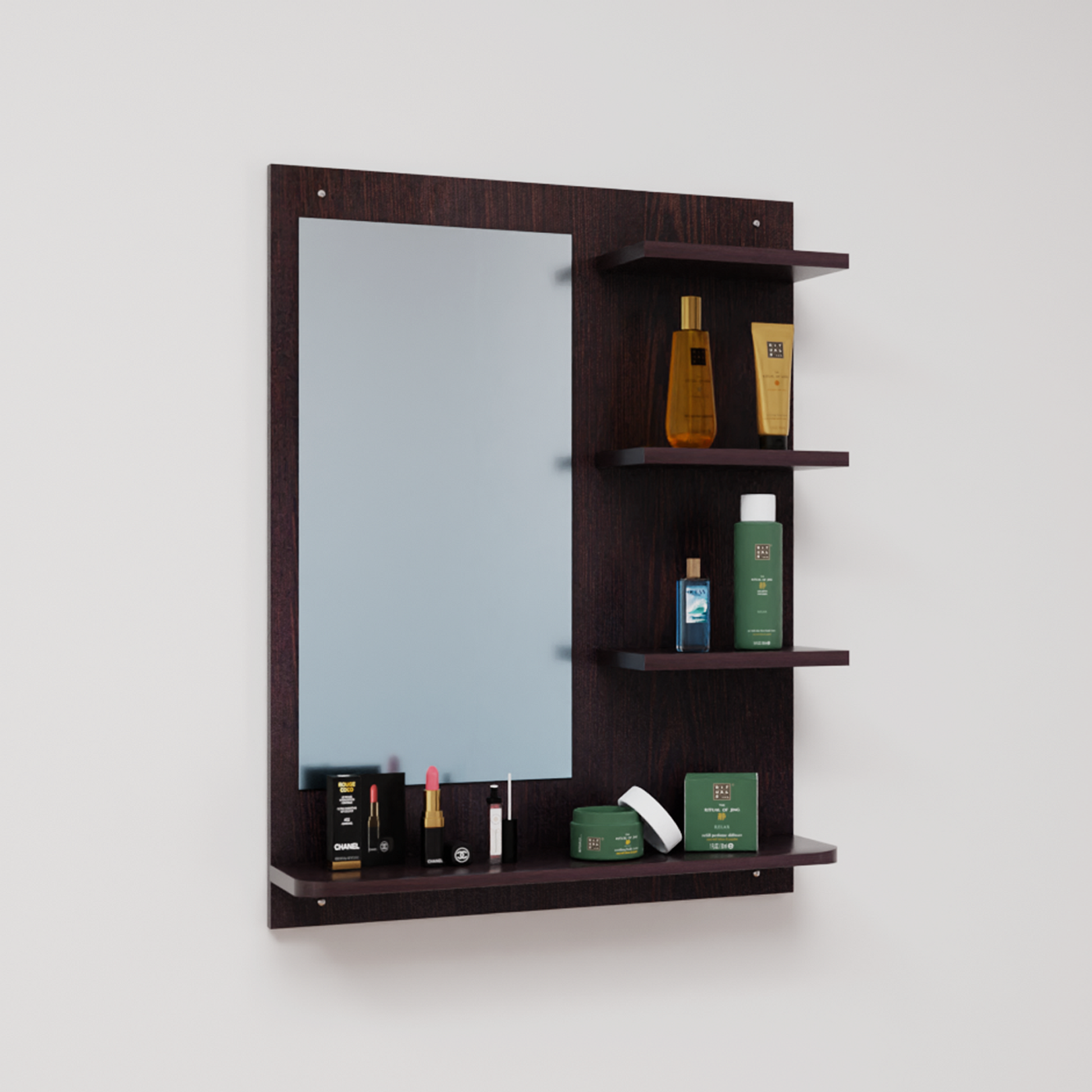 Dressing Table with Mirror | Open Shelves Dressing Table VIKI FURNITURE Wenge