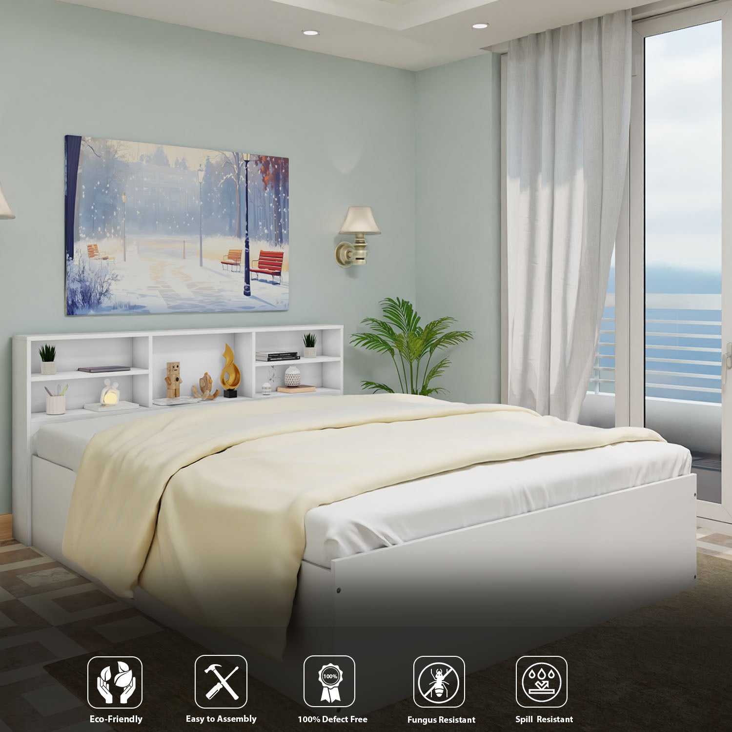 VIKI | Hydraulic with head shelf Bed with Storage Bedroom Furniture Sets VIKI FURNITURE