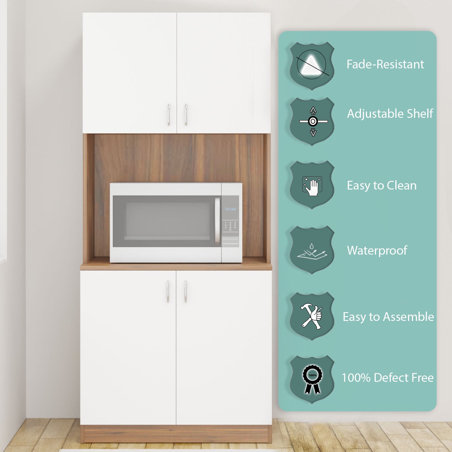 Buffer | Floor Stand | Kitchen Cabinet kitchen cabinet VIKI FURNITURE White & Walnut