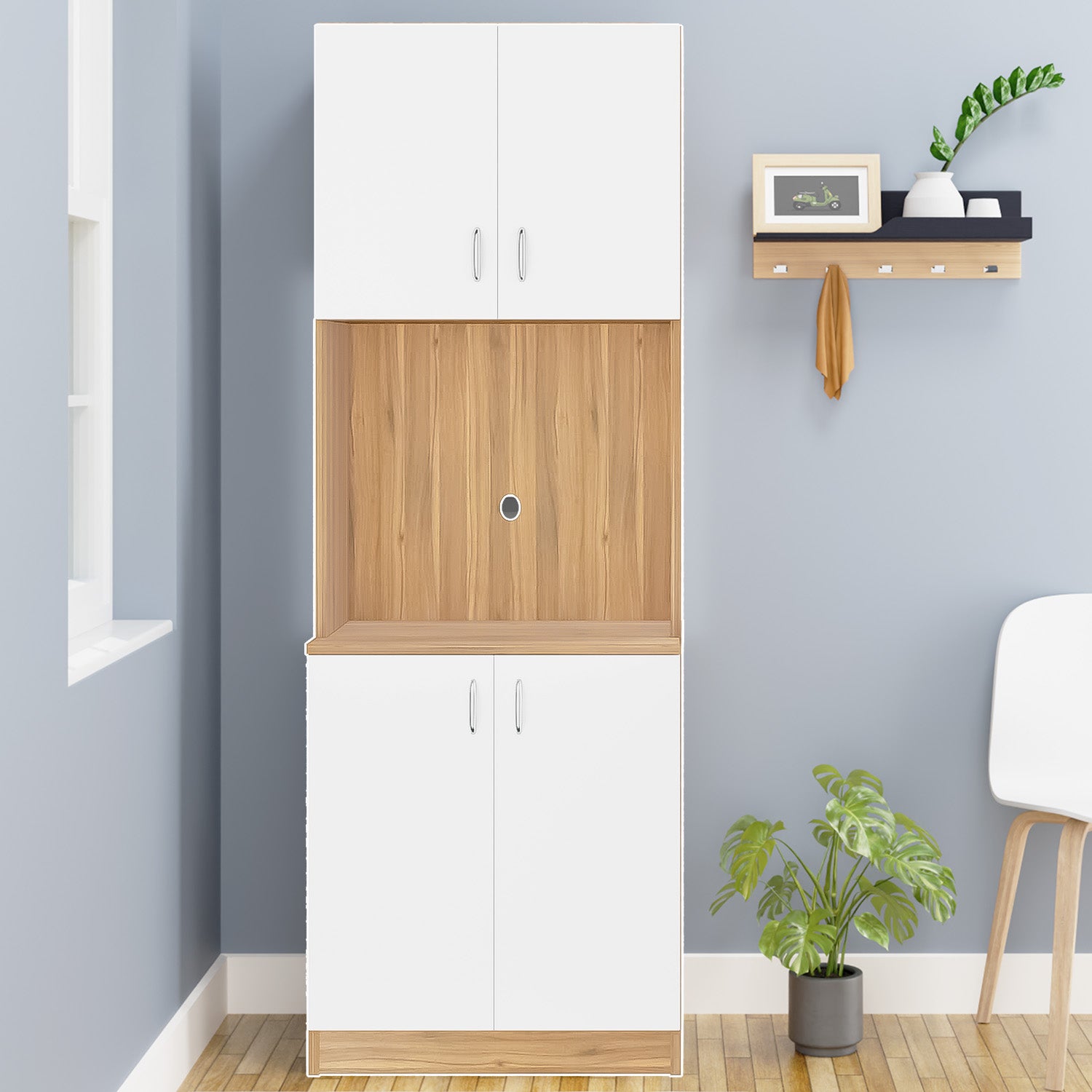 Buffer | Floor Stand | Kitchen Cabinet kitchen cabinet VIKI FURNITURE White & Walnut