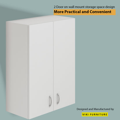 VIKI | Multipurpose Wall Mounted Cabinet with 2 Doors | Storage Solution for Kitchen, Bedroom, Office & Living Room kitchen cabinet VIKI FURNITURE 2 Doors White Wooden Swinng