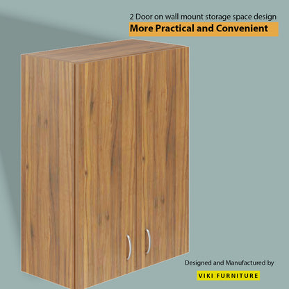 VIKI | Multipurpose Wall Mounted Cabinet with 2 Doors | Storage Solution for Kitchen, Bedroom, Office & Living Room kitchen cabinet VIKI FURNITURE 2 Doors Walnut Wooden Swinng