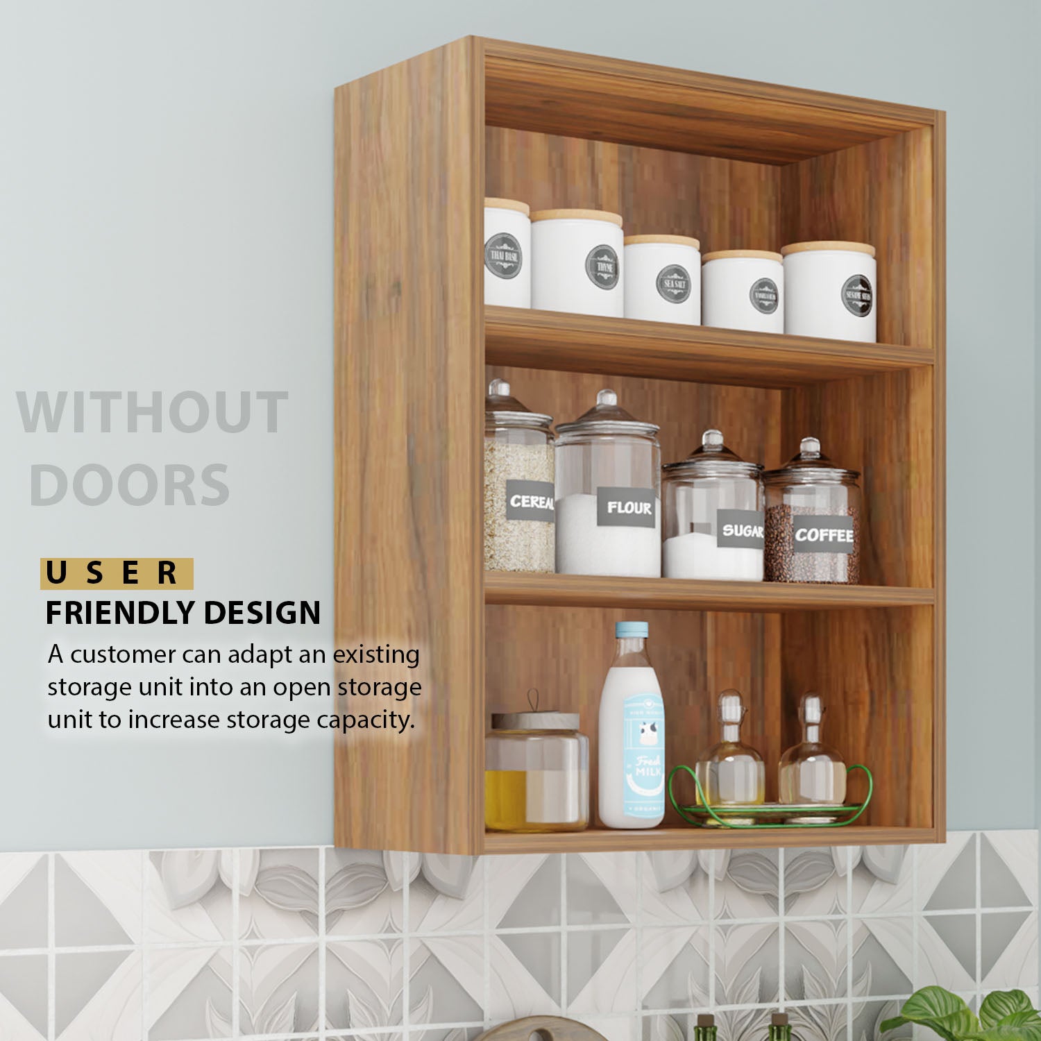 Traksha | Modular Kitchen | Wall Cabinet - 2 Doors kitchen cabinet VIKI FURNITURE