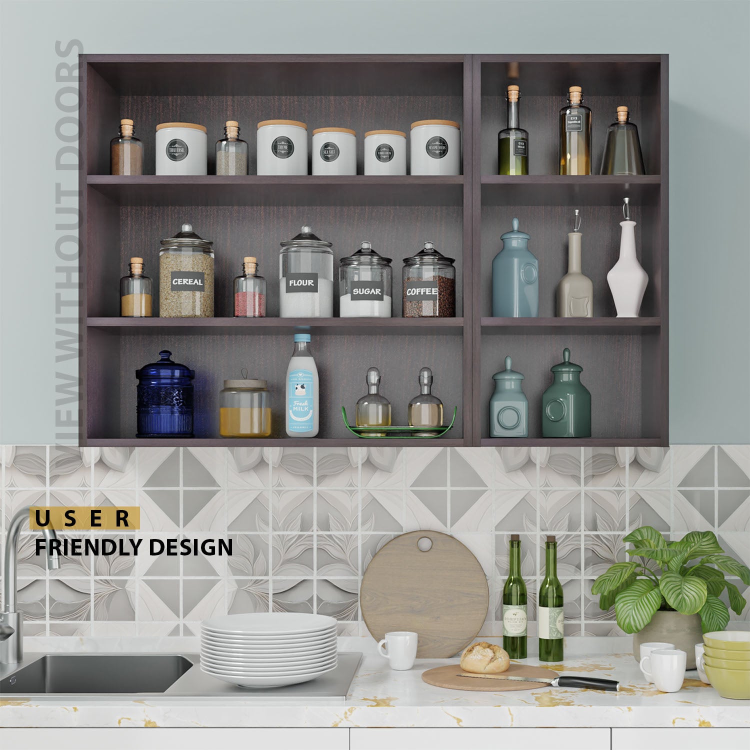 Traksha | Modular Kitchen | Wall Cabinet - 3 Doors kitchen cabinet VIKI FURNITURE