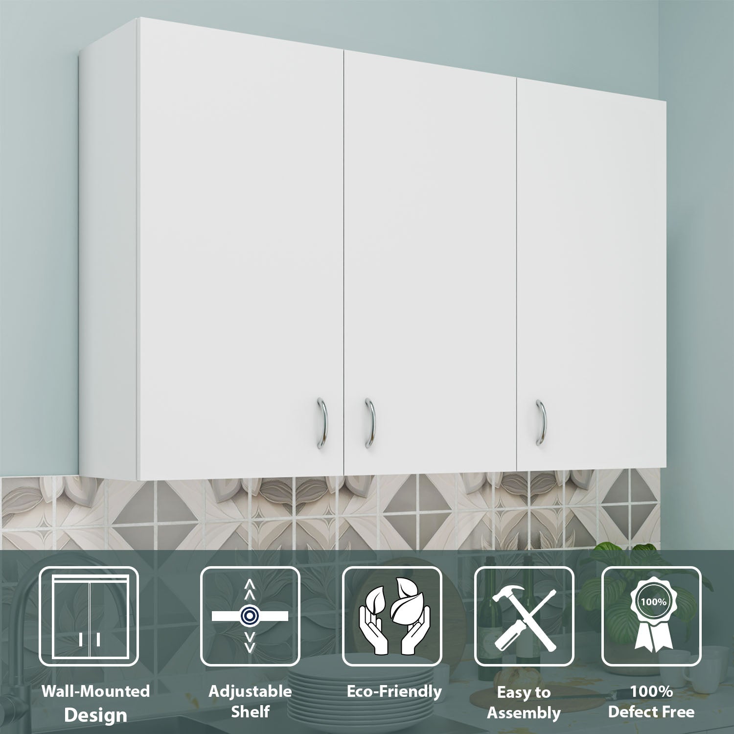 Traksha | Modular Kitchen | Wall Cabinet - 3 Doors kitchen cabinet VIKI FURNITURE