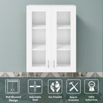 Multipurpose Wall Mounted Cabinet with Glass 2 Doors kitchen cabinet VIKI FURNITURE