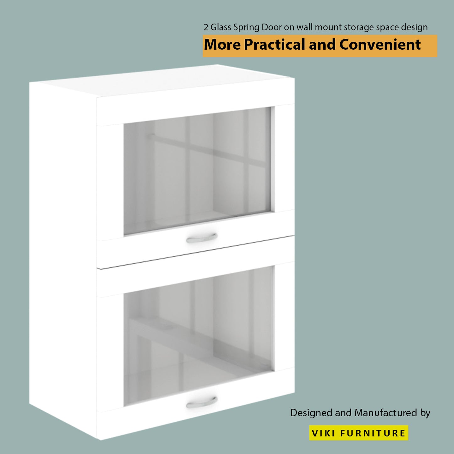 VIKI | Multipurpose Wall Mounted Cabinet with 2 Doors | Storage Solution for Kitchen, Bedroom, Office & Living Room kitchen cabinet VIKI FURNITURE 2 Doors White Hydrlic Gas Lift