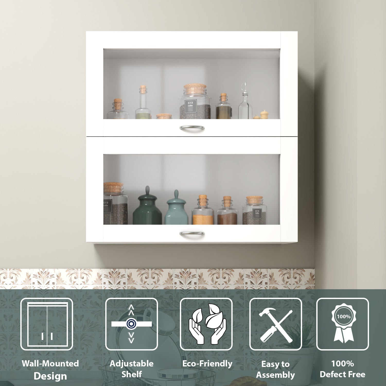 FlipUP | Modular Kitchen | Wall Cabinet - Spring 2 Doors kitchen cabinet VIKI FURNITURE