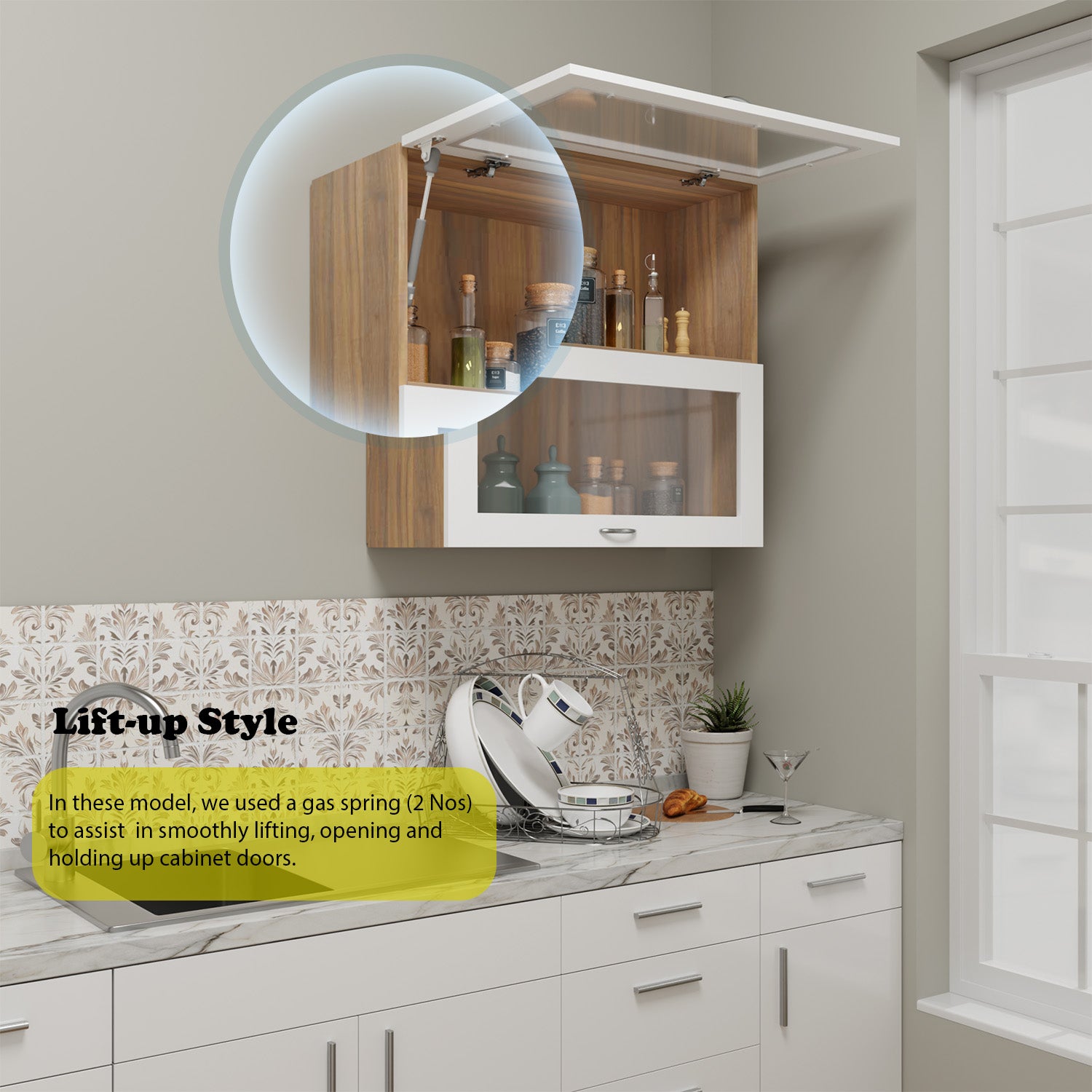 FlipUP | Modular Kitchen | Wall Cabinet - Spring 2 Doors kitchen cabinet VIKI FURNITURE