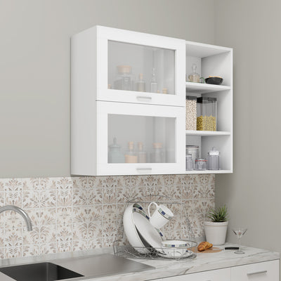 FlipUP | Modular Kitchen | Wall Cabinet - Spring 2 Doors with Open Shelf