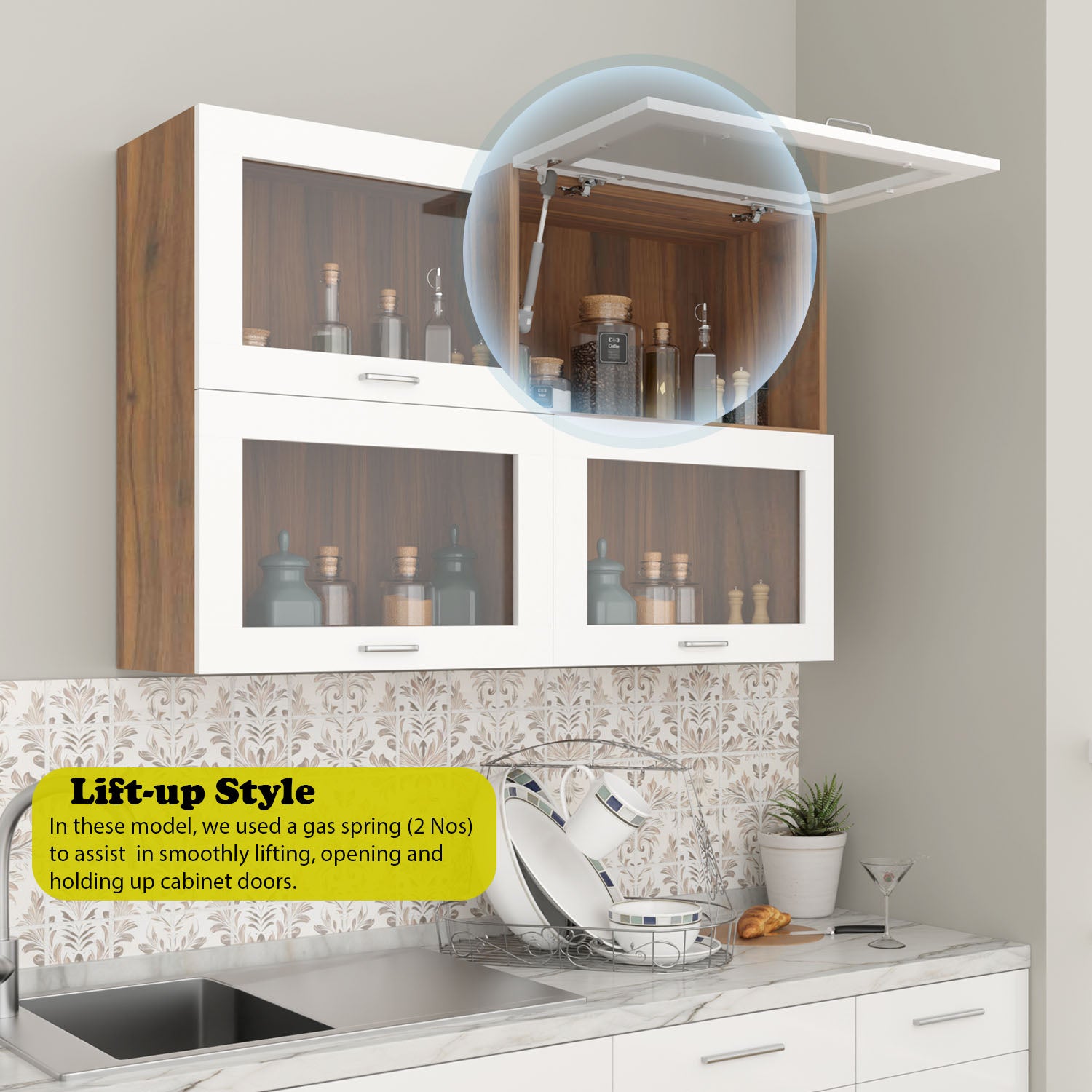 FlipUP | Modular Kitchen | Wall Cabinet - Spring 4 Doors kitchen cabinet VIKI FURNITURE