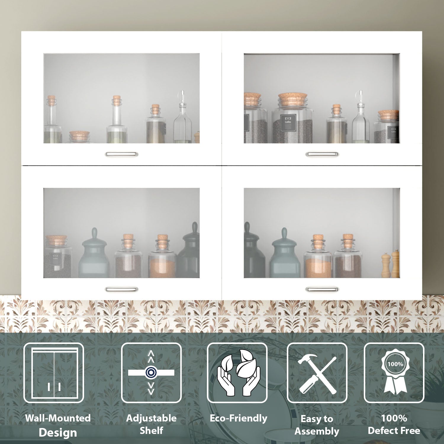 FlipUP | Modular Kitchen | Wall Cabinet - Spring 4 Doors kitchen cabinet VIKI FURNITURE