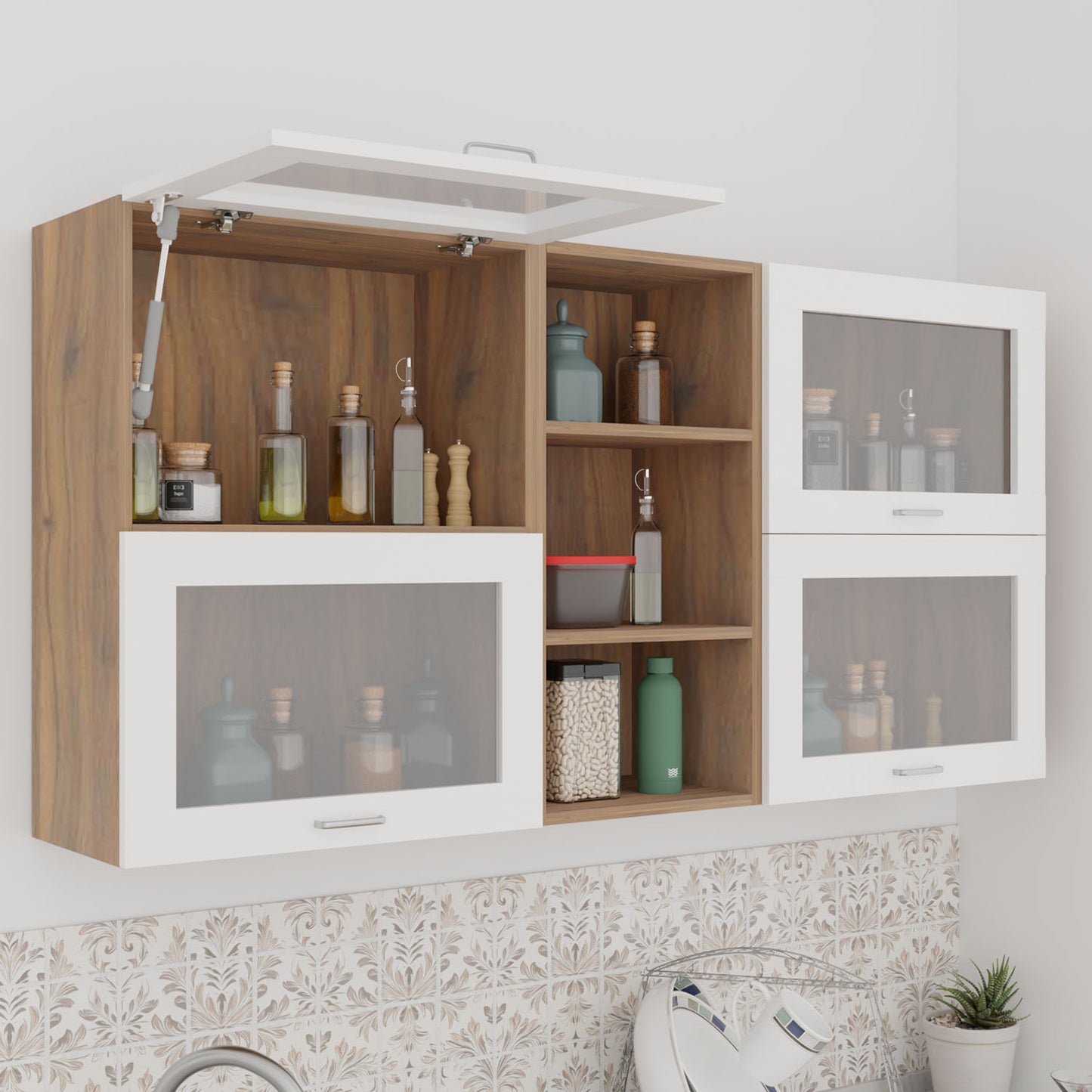 Multipurpose Wall Mounted Cabinet with 4 Doors