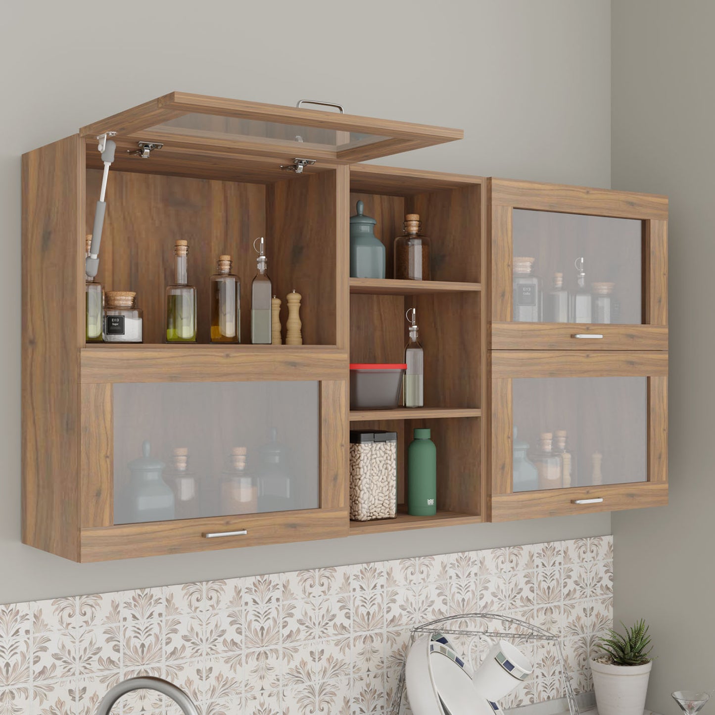 Multipurpose Wall Mounted Cabinet with 4 Doors
