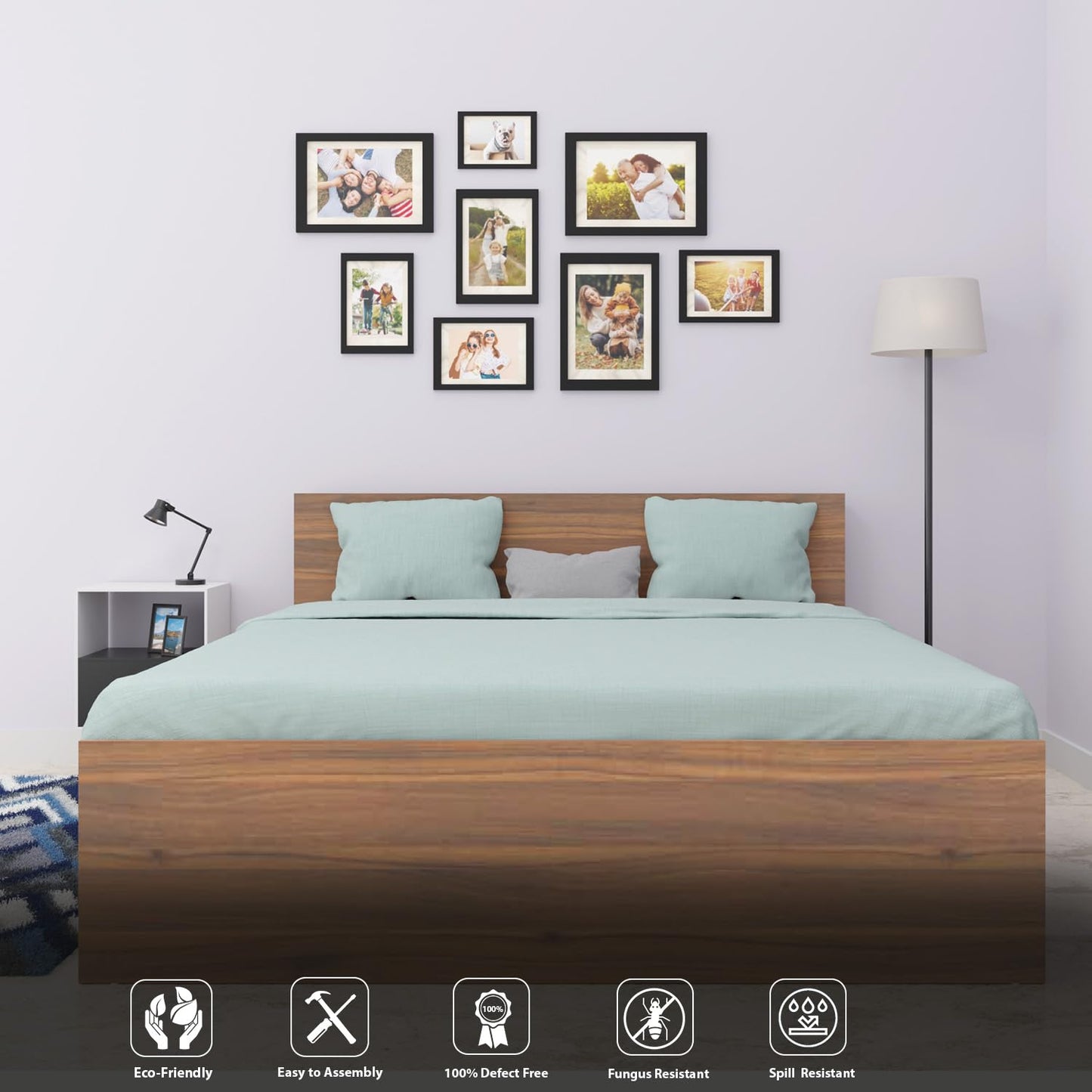 VIKI |Tapered Engineered Wood Bed with Storage, Bedroom Bed|King(70X80) Bedroom Furniture Sets VIKI FURNITURE