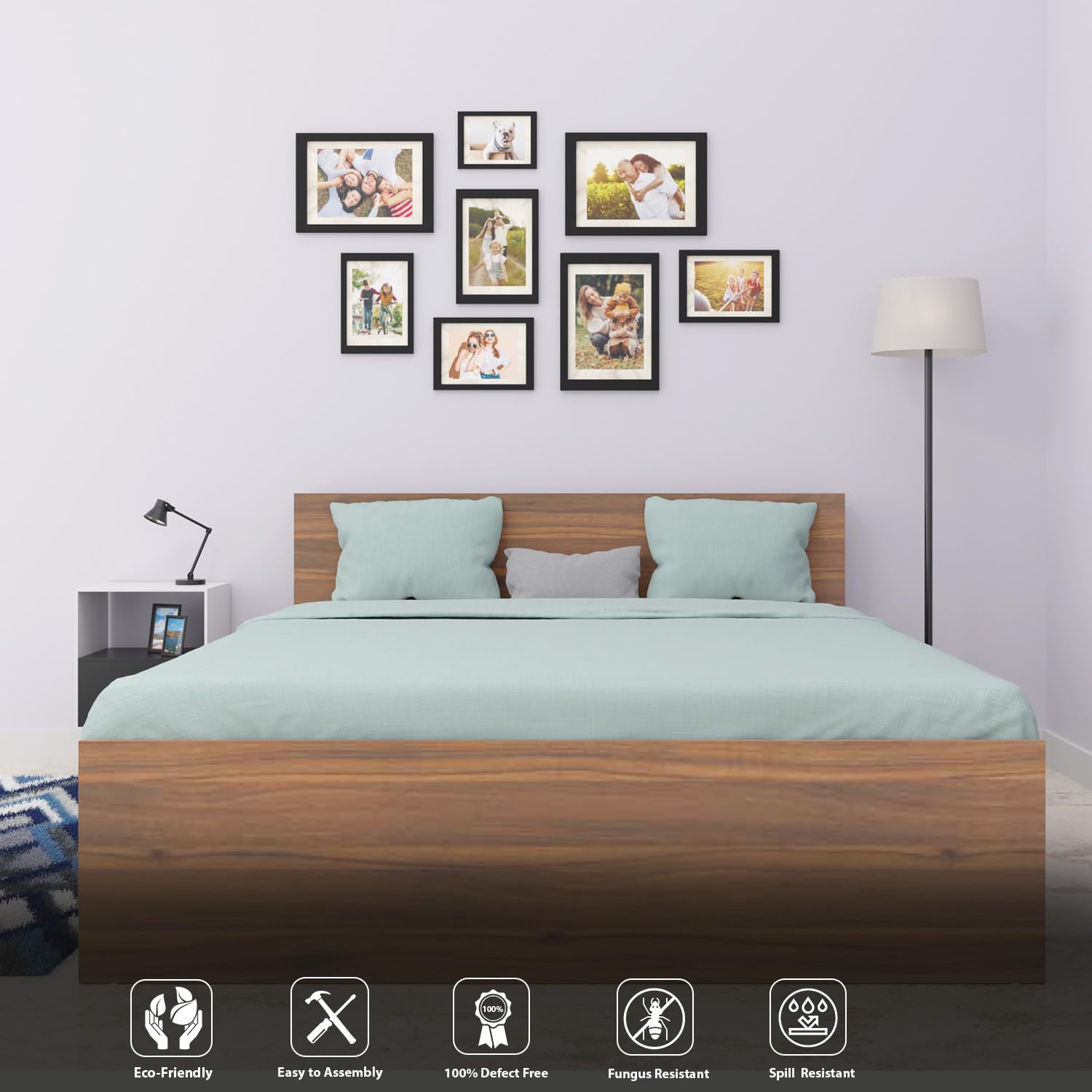 VIKI |Tapered Engineered Wood Bed with Storage, Bedroom Bed|King(70X80) Bedroom Furniture Sets VIKI FURNITURE