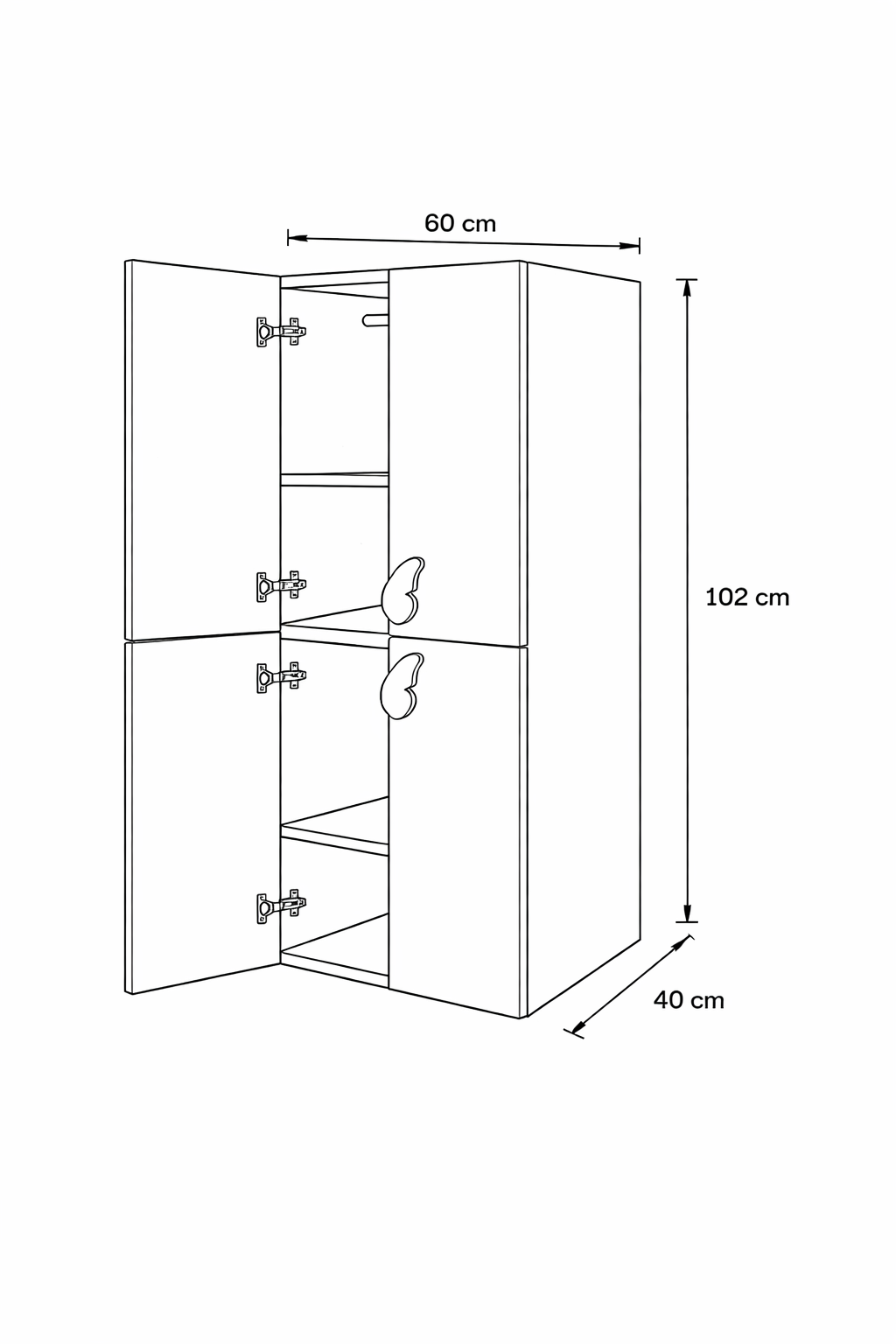LittleCloud | Almirah with 4 Doors, 2 Hanger Rod Kids Wardrobes VIKI FURNITURE