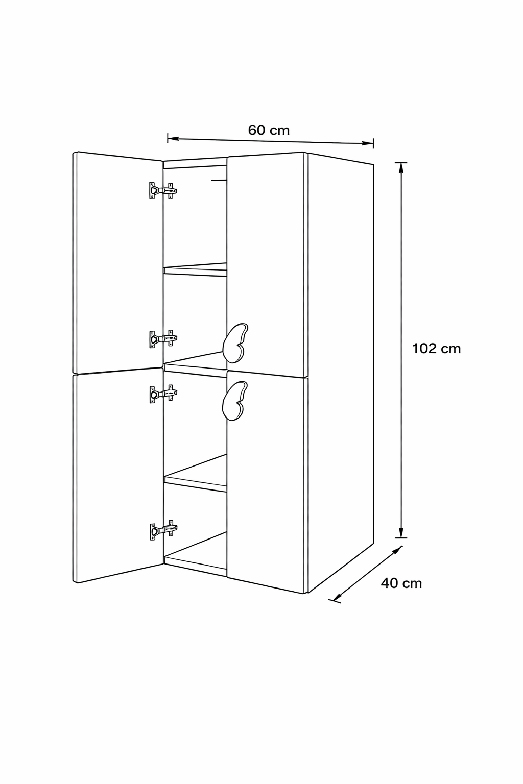 LittleCloud | Almirah with 4 Doors Kids Wardrobes VIKI FURNITURE