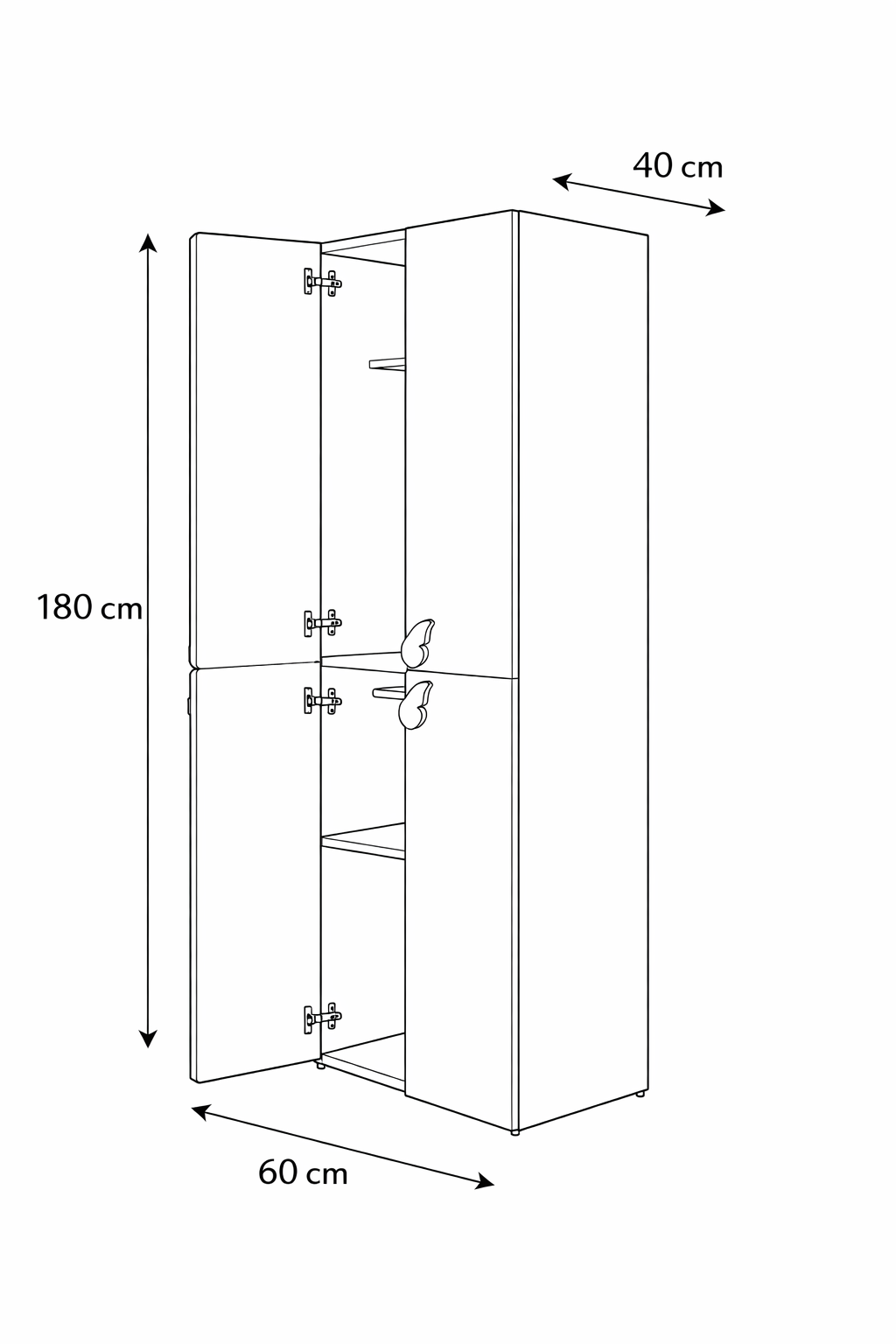 LittleCloud | Almirah with 4 Doors,2 Hanger Space Kids Wardrobes VIKI FURNITURE