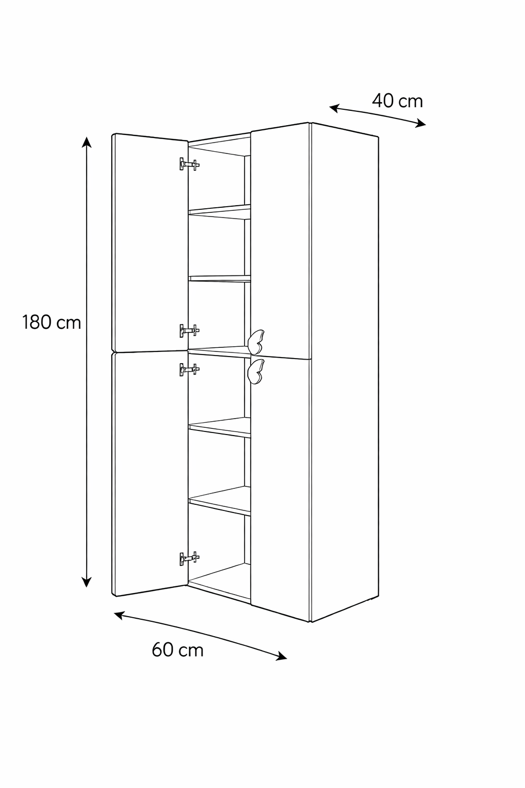 LittleCloud | Almirah with 4 Doors Kids Wardrobes VIKI FURNITURE