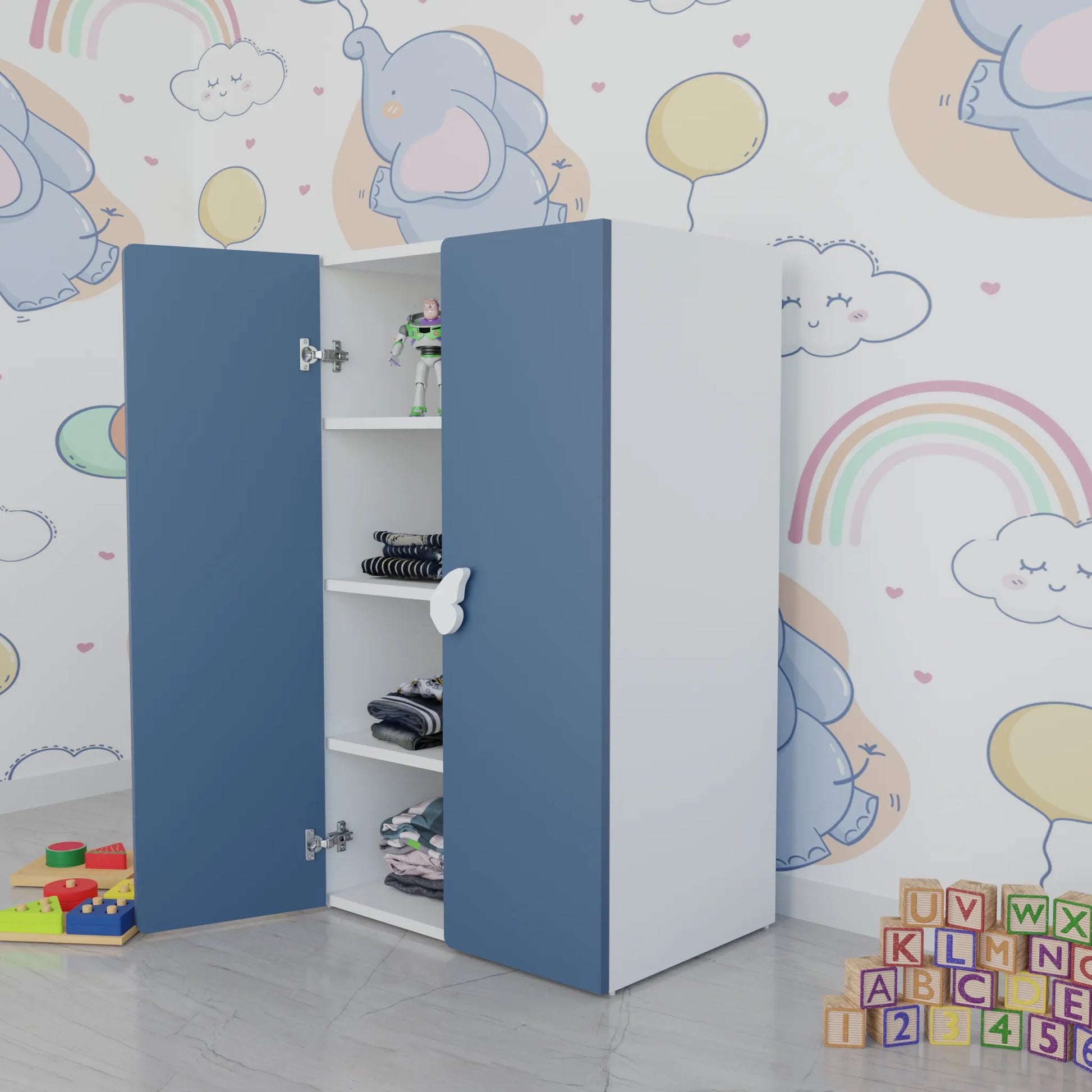 LittleCloud | Almirah with 2 Doors Kids Wardrobes VIKI FURNITURE