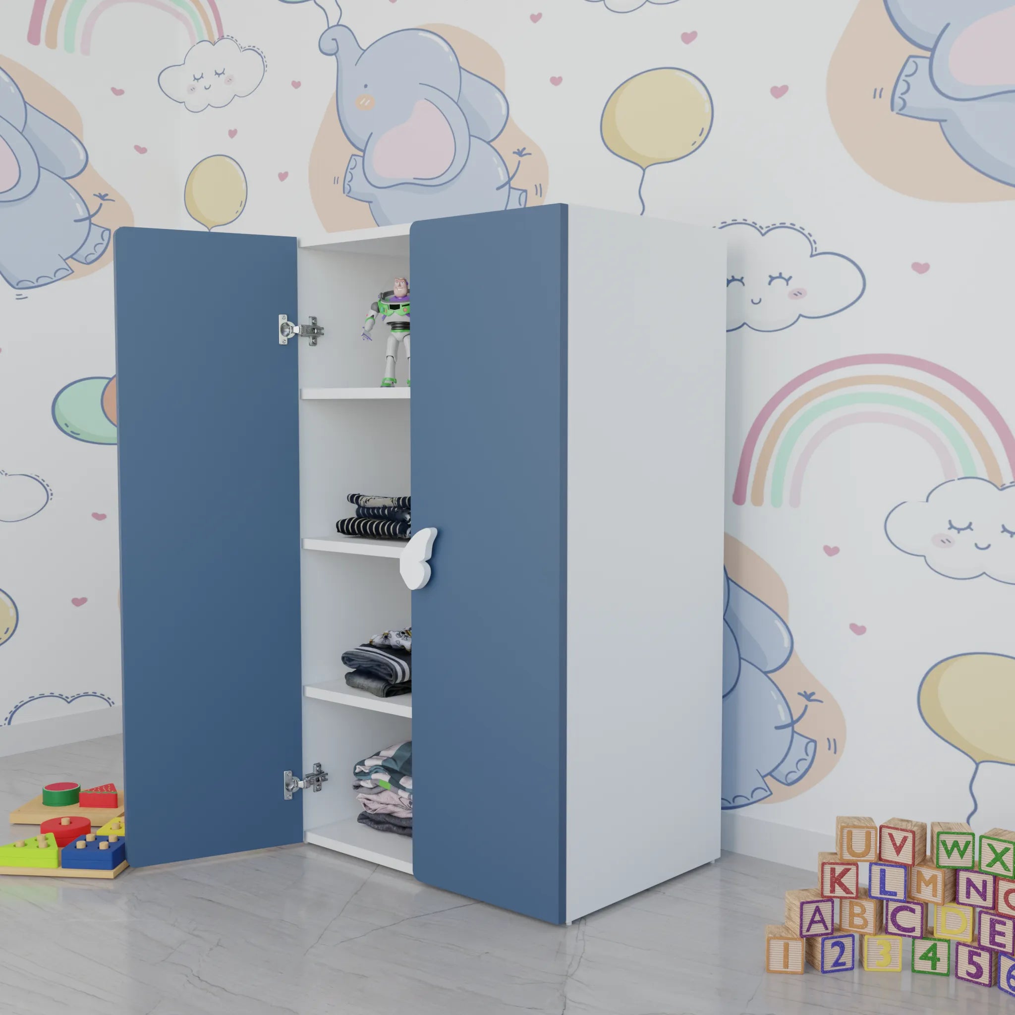 LittleCloud | Almirah with 2 Doors Kids Wardrobes VIKI FURNITURE