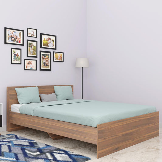 VIKI |Tapered Engineered Wood Bed with Storage, Bedroom Bed|King(70X80) Bedroom Furniture Sets VIKI FURNITURE Walnut Tapered Model