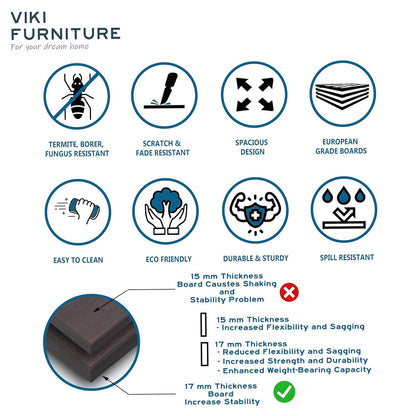 VIKI |Tapered Engineered Wood Bed with Storage, Bedroom Bed|King(70X80) Bedroom Furniture Sets VIKI FURNITURE
