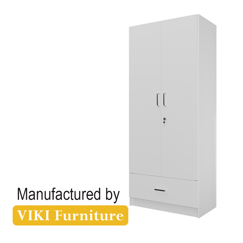 VIKI | Almirah for 2 Door Wardrobe with 1 Drawer & Hanging Space( 40D x 80W x 180.8H) Wardrobes VIKI FURNITURE