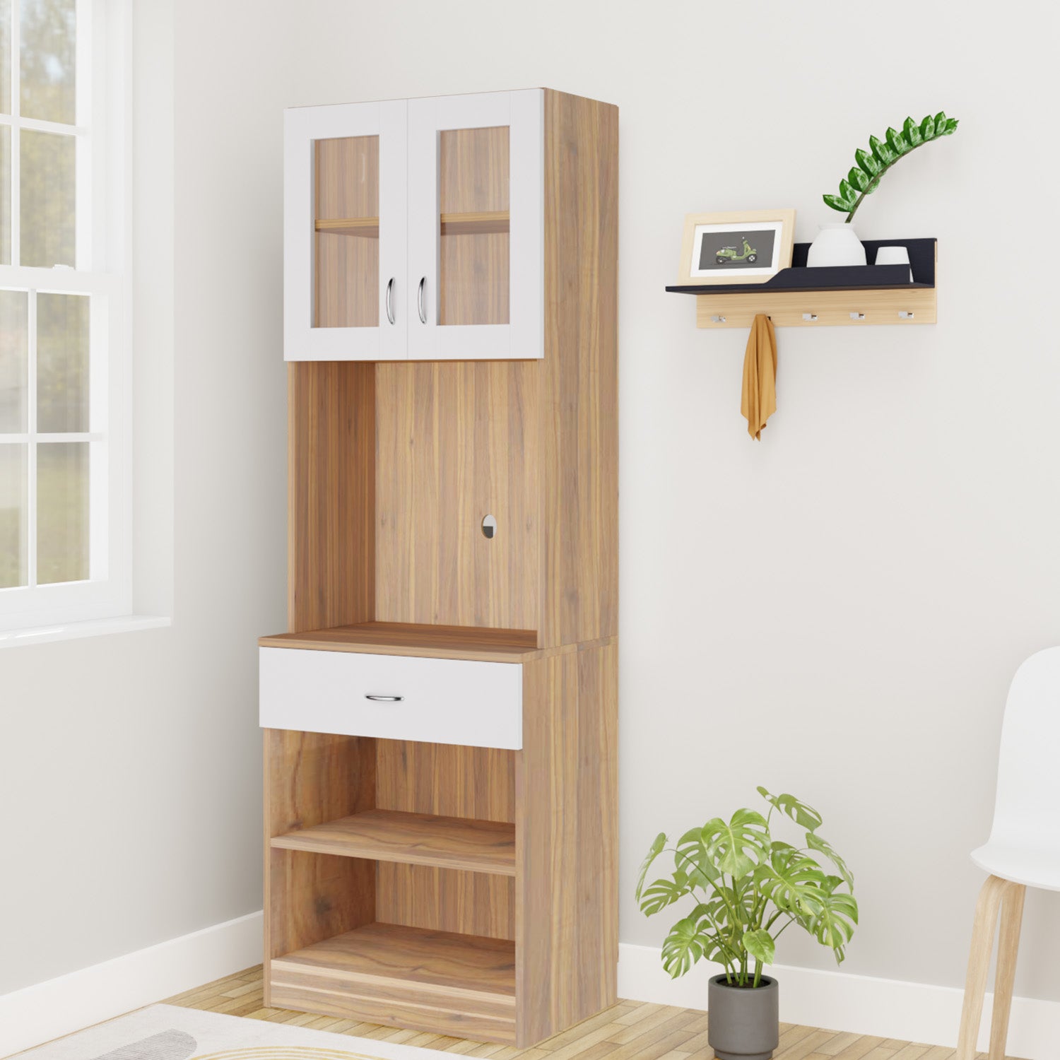 Buffer | Floor Stand | Kitchen Cabinet kitchen cabinet VIKI FURNITURE White & Walnut