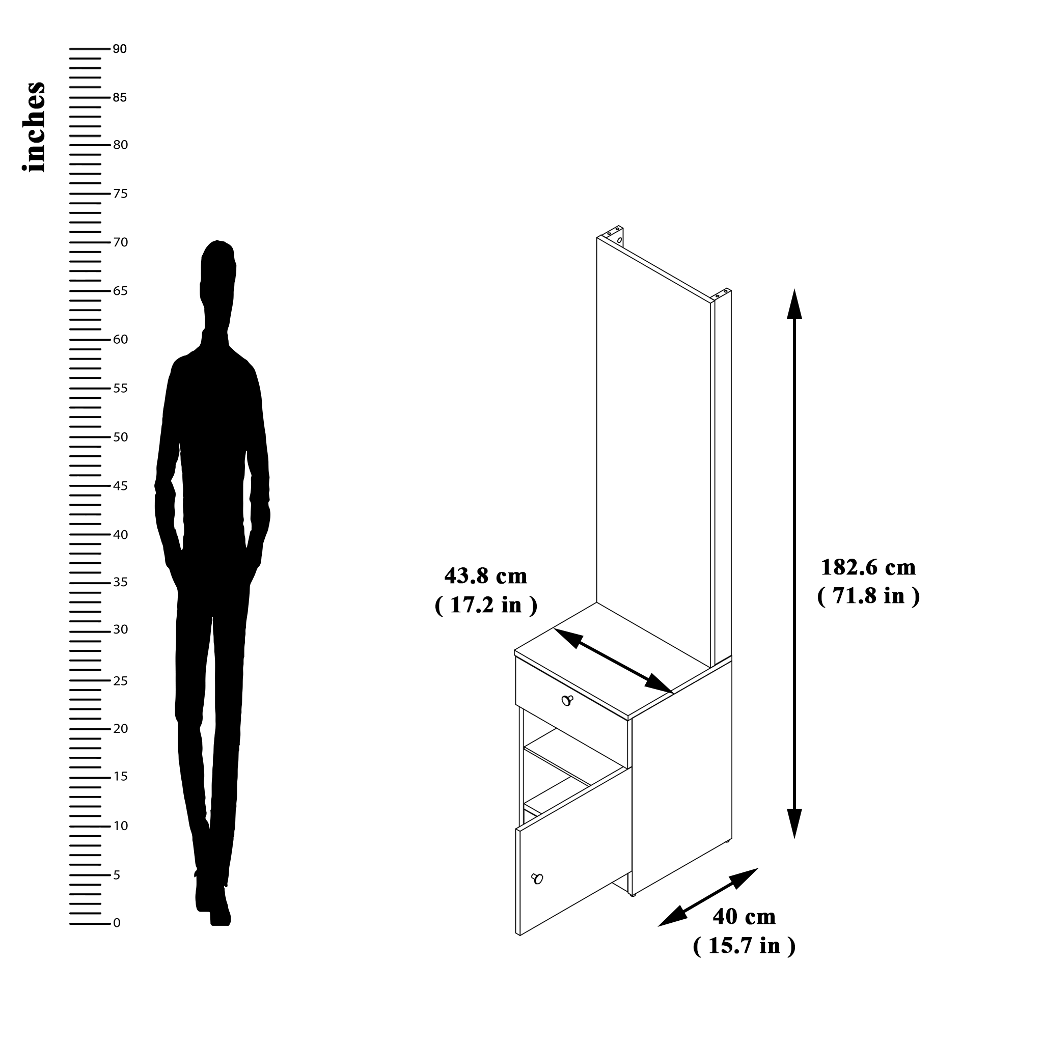 Dressing Table with Mirror Door | Door | Drawer & Open Shelves Dressing Table VIKI FURNITURE