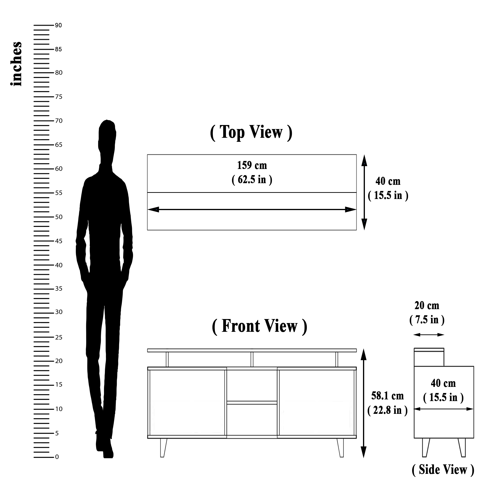 TV unit | 2 Doors, Open Shelves & Extension | Single Color TV & Entertainment Unit VIKI FURNITURE