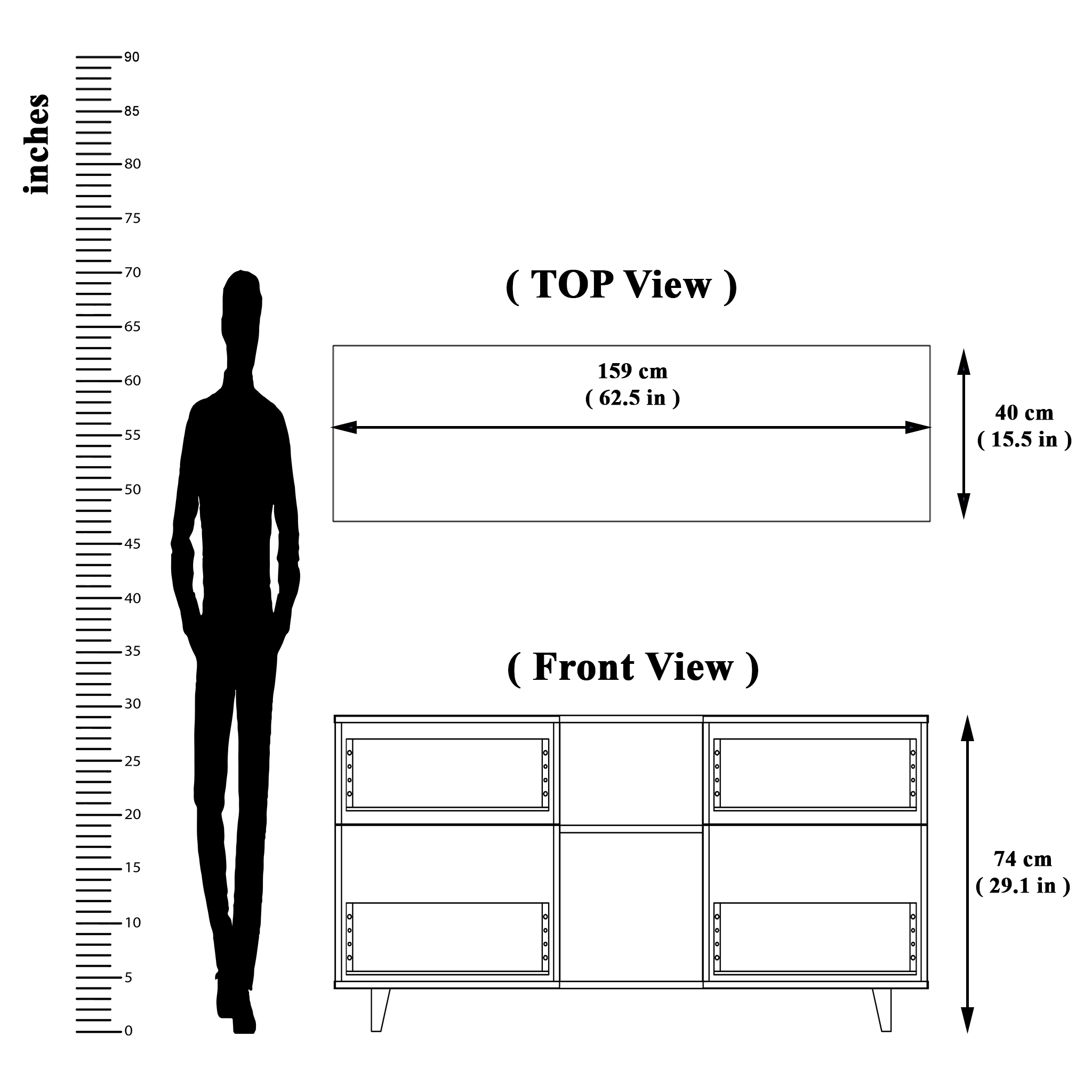 TV unit | 4 Drawers, Open Shelves | Single Color TV & Entertainment Unit VIKI FURNITURE