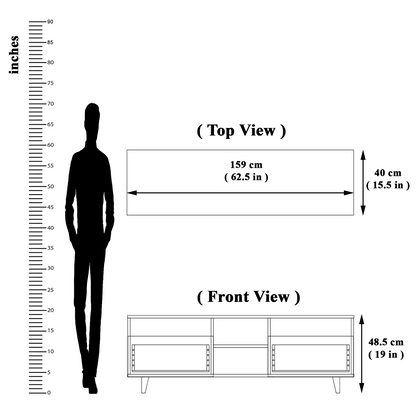 TV Unit | 2 Drawers, Open Shelves | Single Color TV & Entertainment Unit VIKI FURNITURE