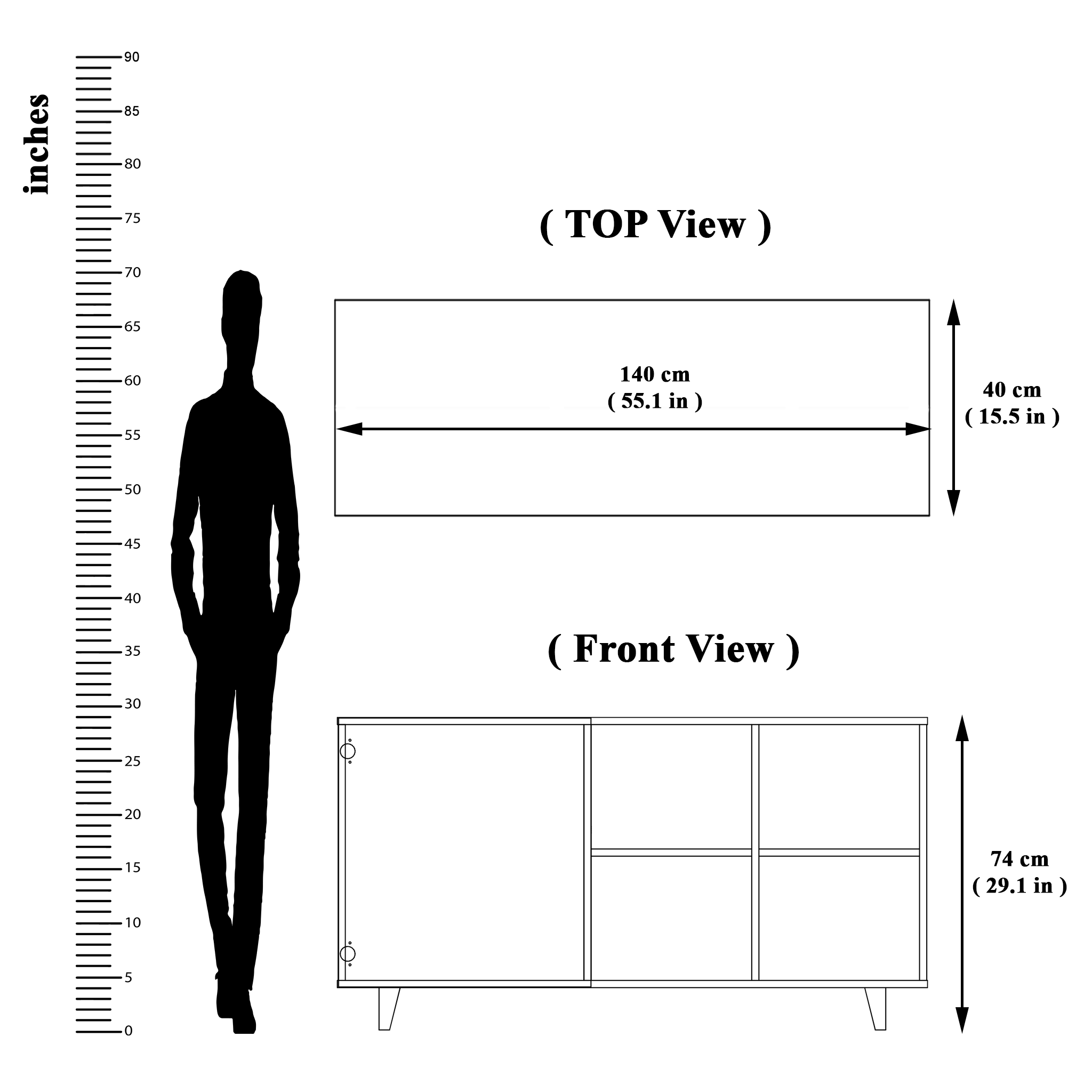 TV Unit | 2 Door, Open Shelves | Single Color TV & Entertainment Unit VIKI FURNITURE