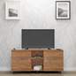TV Unit | 2 Doors, Open Shelves | Single Color TV & Entertainment Unit VIKI FURNITURE Brussel Walnut