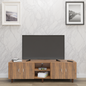 TV unit | 4 Doors, Open Shelves | Single Color TV & Entertainment Unit VIKI FURNITURE Brussel Walnut
