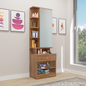 Dressing Table with Mirror Door | Door | Drawer & Open Shelves Dressing Table VIKI FURNITURE Brussel Walnut