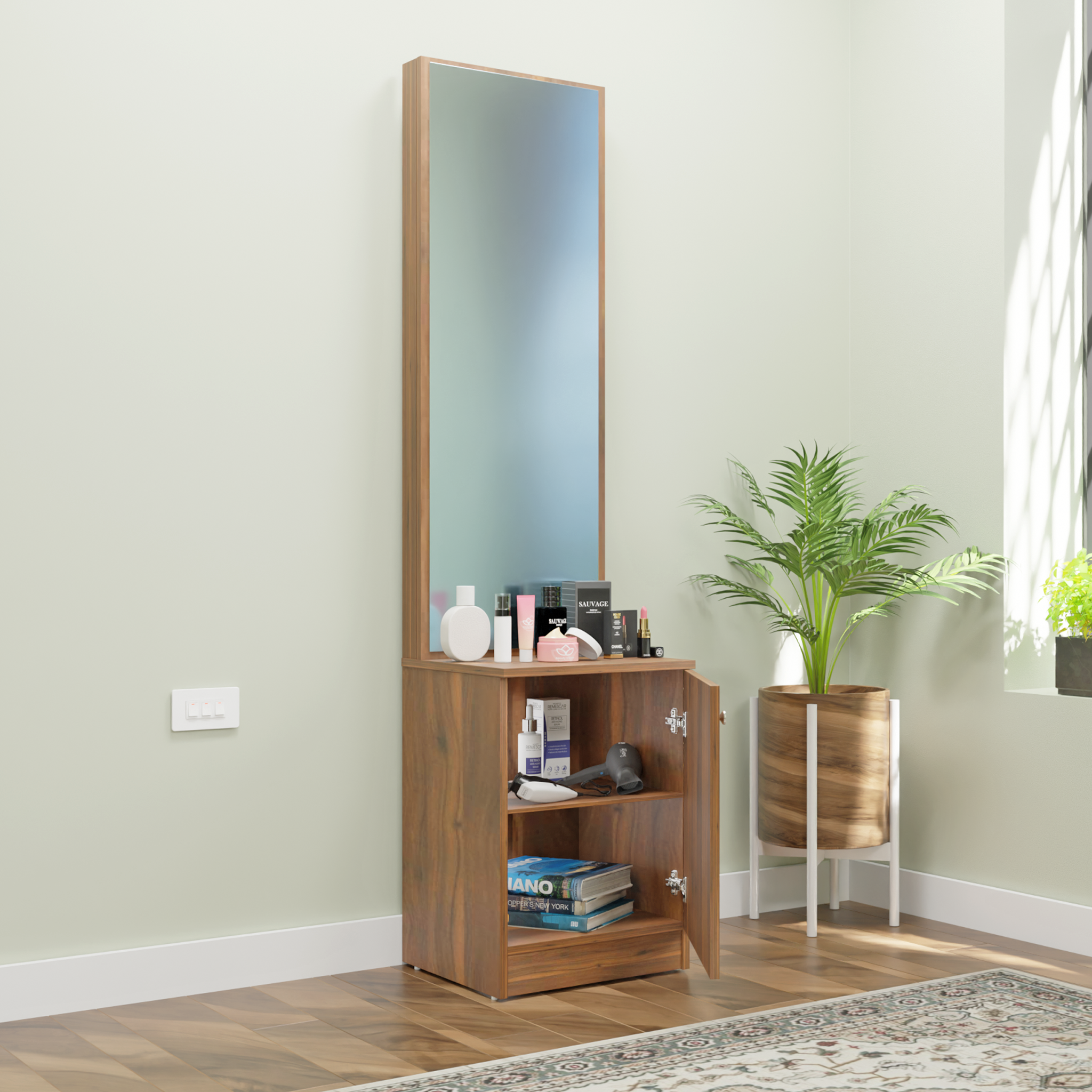 Dressing Table with Mirror Door | Shelves Dressing Table VIKI FURNITURE