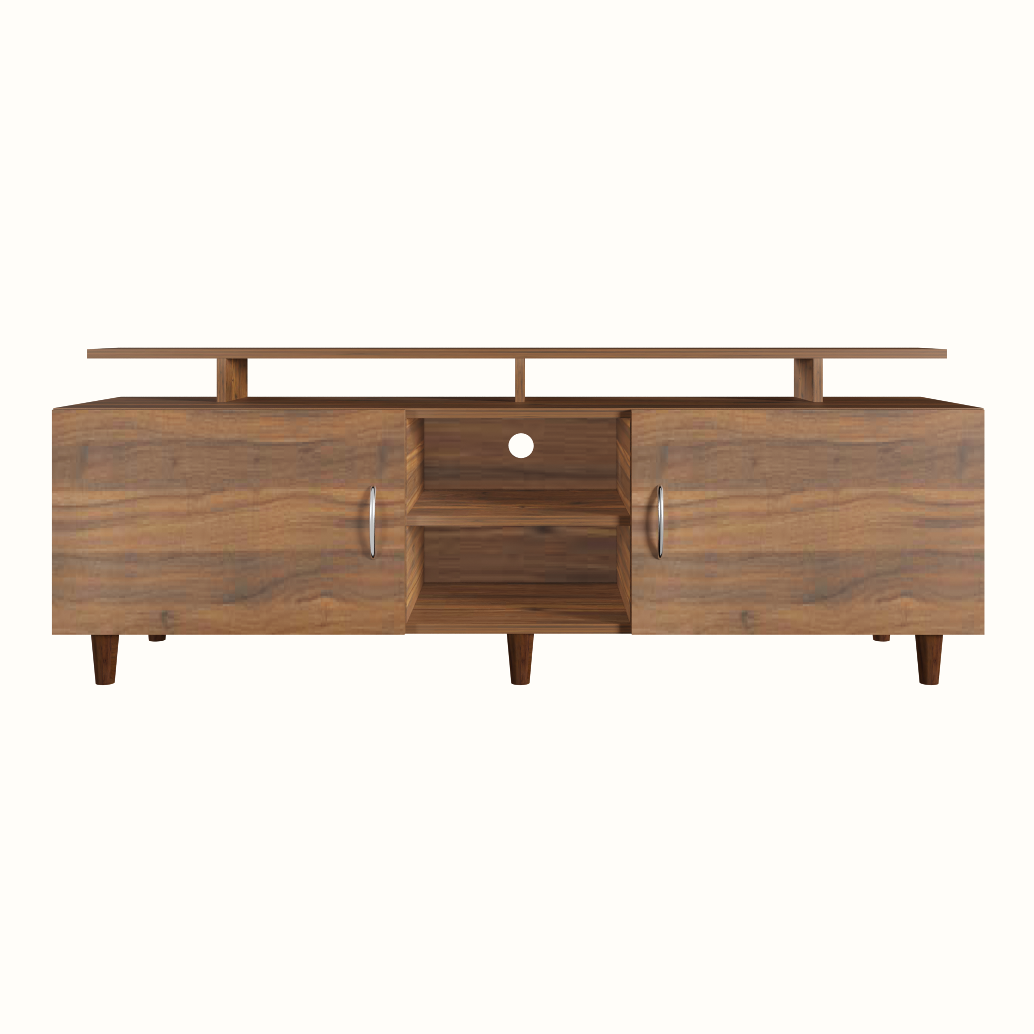 TV unit | 2 Doors, Open Shelves & Extension | Single Color TV & Entertainment Unit VIKI FURNITURE