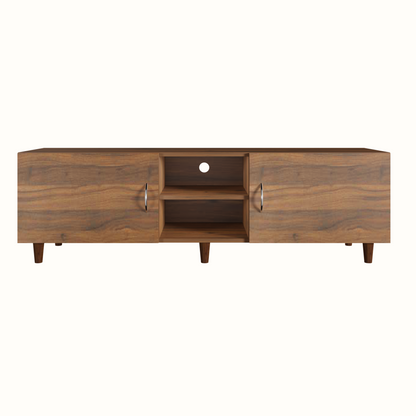 TV Unit | 2 Doors, Open Shelves | Single Color TV & Entertainment Unit VIKI FURNITURE