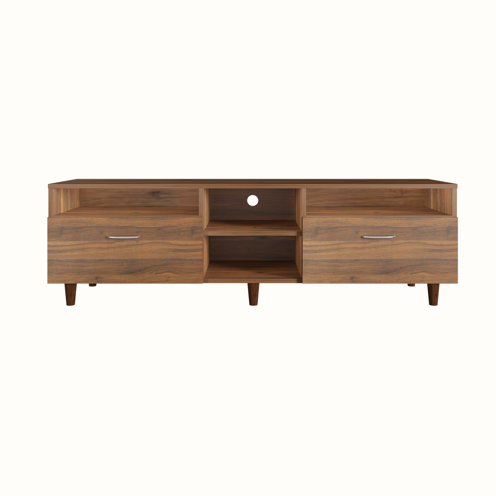TV Unit | 2 Drawers, Open Shelves | Single Color TV & Entertainment Unit VIKI FURNITURE