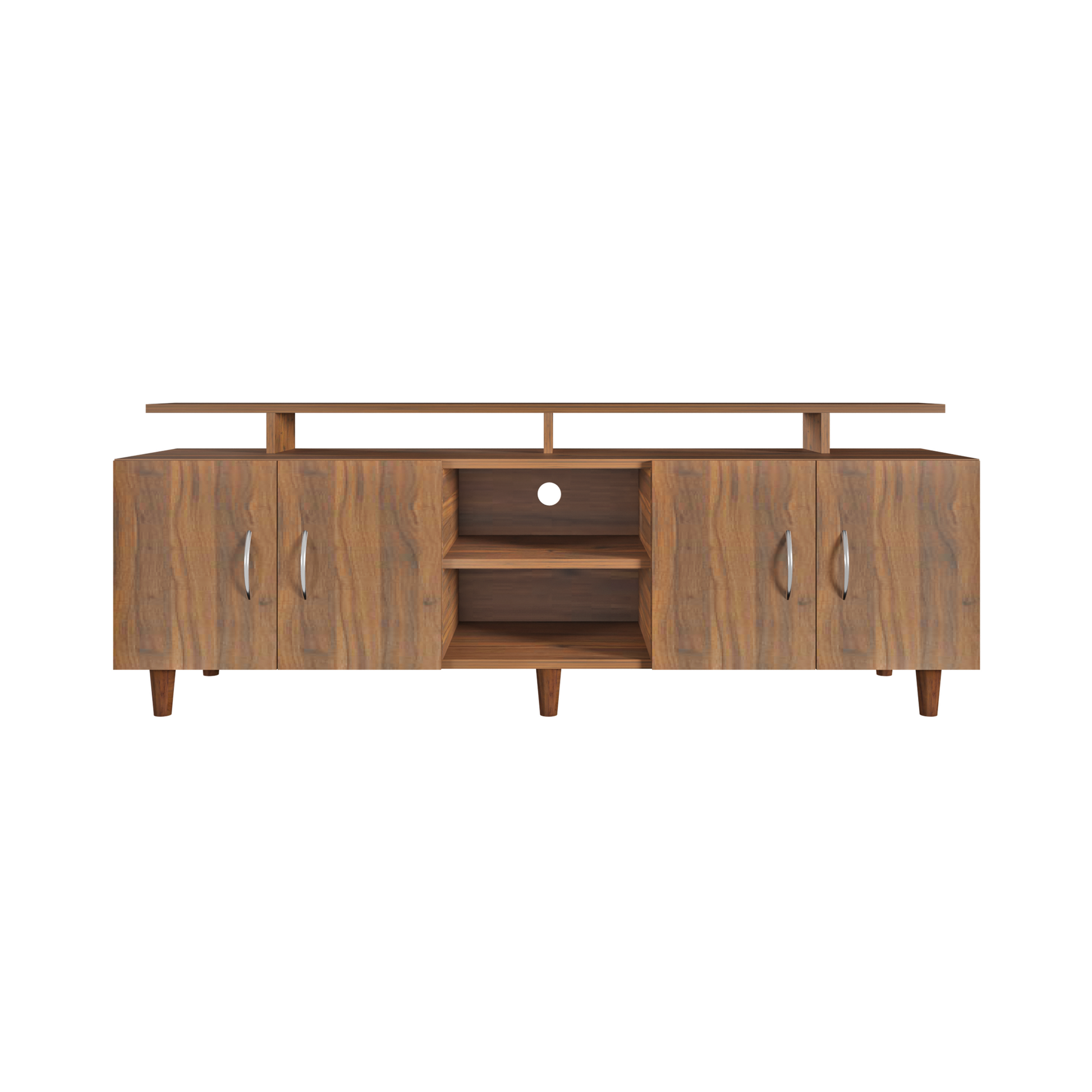 TV unit | 4 Doors, Open Shelves & Extension | Single Color TV & Entertainment Unit VIKI FURNITURE