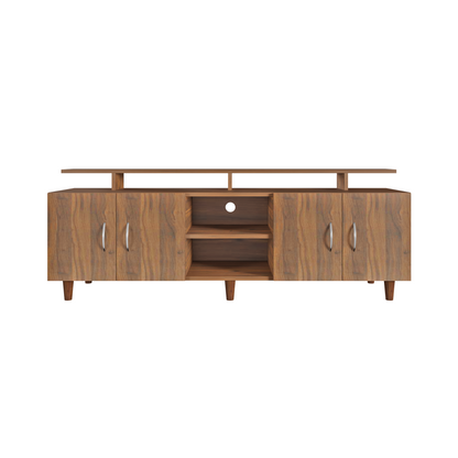 TV unit | 4 Doors, Open Shelves & Extension | Single Color TV & Entertainment Unit VIKI FURNITURE