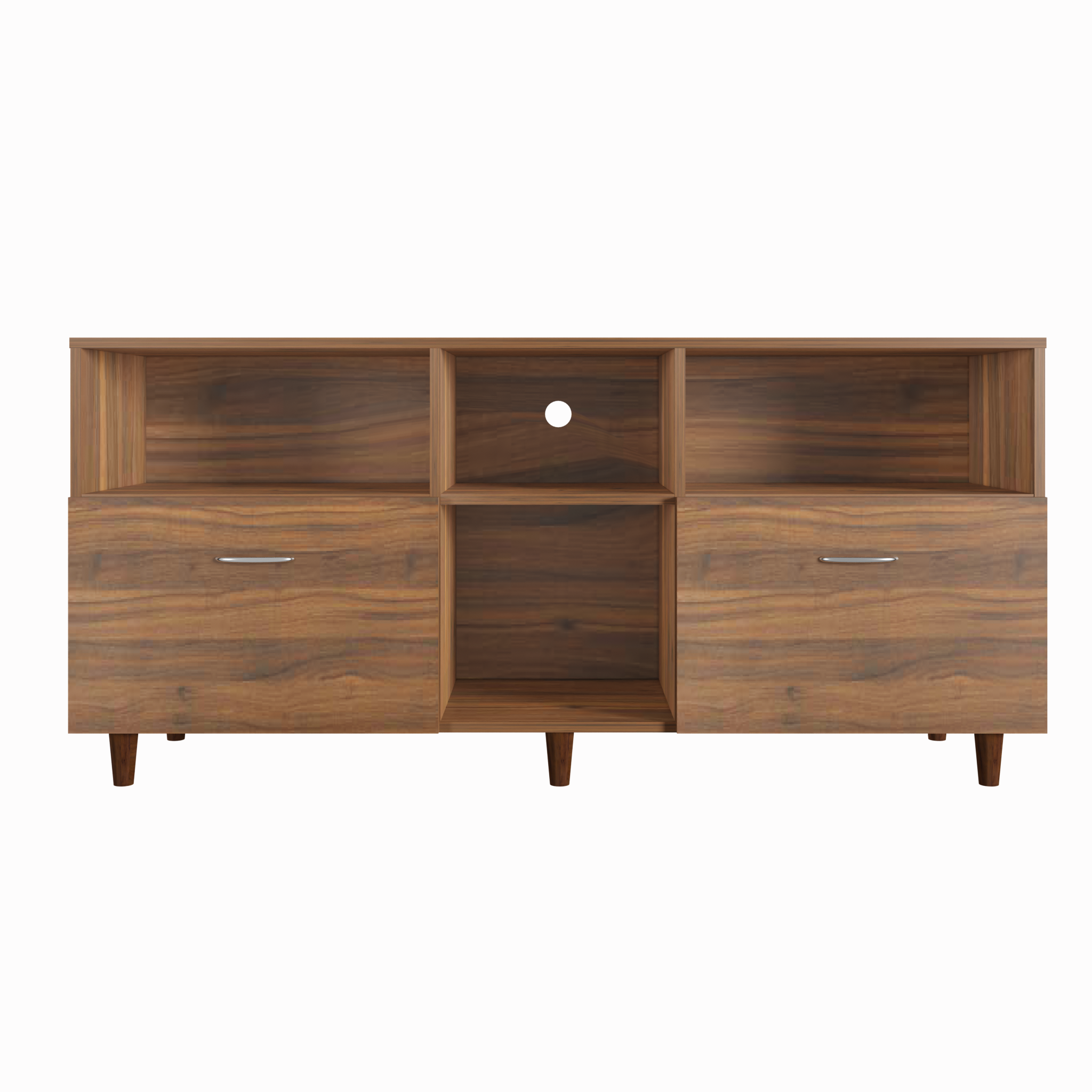 TV unit | 2 Drawers, Shelf & Open Shelves | Single Color TV & Entertainment Unit VIKI FURNITURE